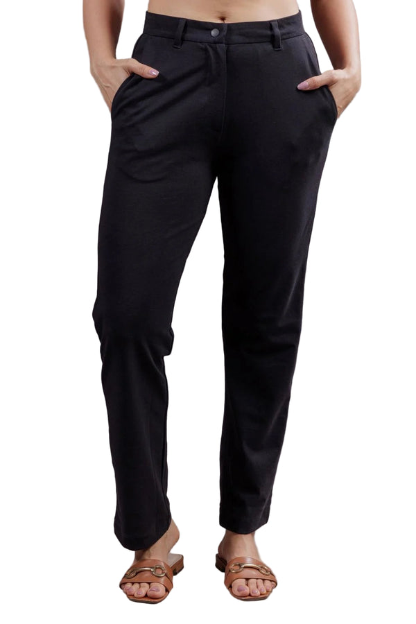 Women’s All Day Work Pants – SORONA® Stretch Trousers (220 GSM) (Carbon Black)