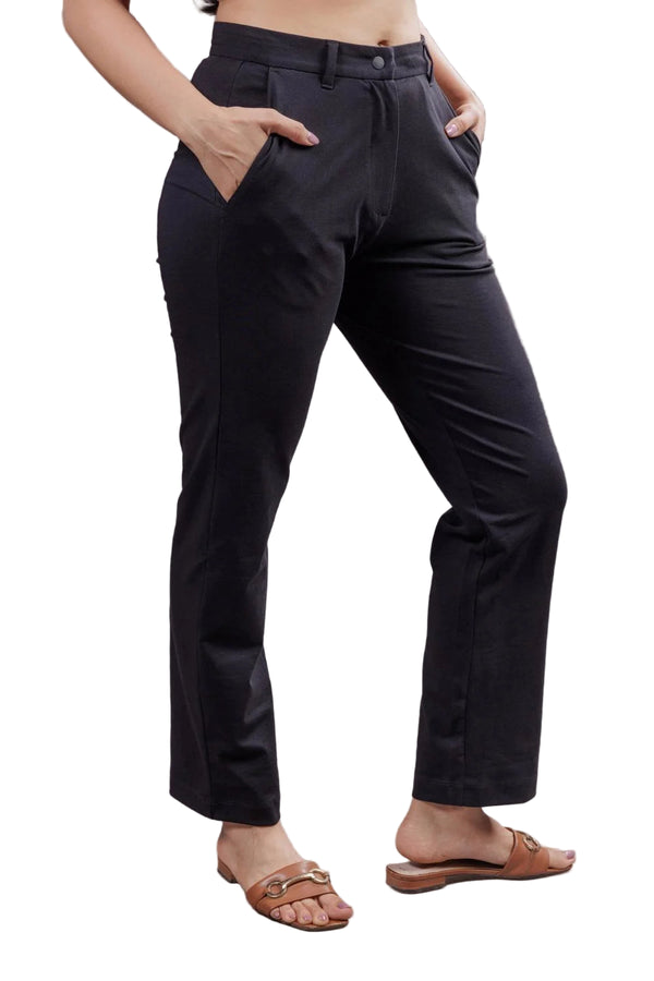 Women’s All Day Work Pants – SORONA® Stretch Trousers (220 GSM) (Carbon Black)