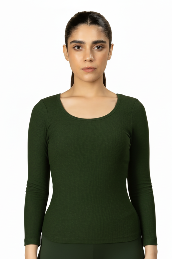 Full Sleeve Bamboo Top (Pine Green)