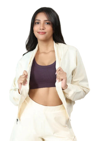 Women’s Cropped Hoodie – Organic Cotton (Butterscotch)