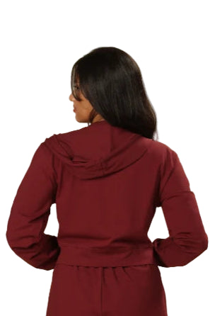 Women’s Cropped Hoodie – Organic Cotton (Sangria)