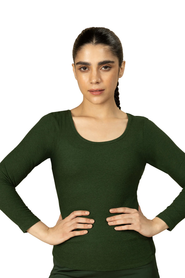 Full Sleeve Bamboo Top (Pine Green)