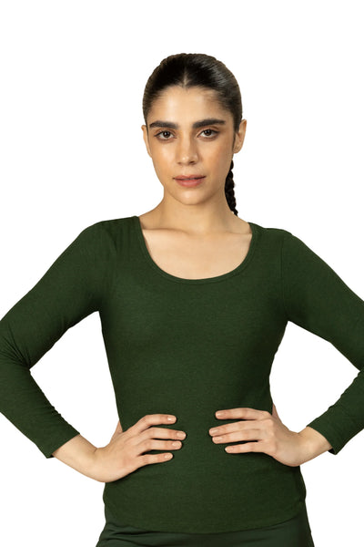 Full Sleeve Bamboo Top (Pine Green)