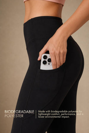 Flared Yoga Leggings (Bio-Poly Edition) (Carbon Black)