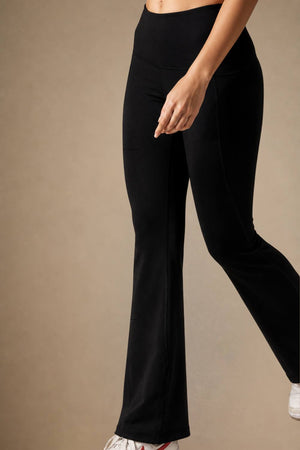 Flared Yoga Leggings (Bio-Poly Edition) (Carbon Black)
