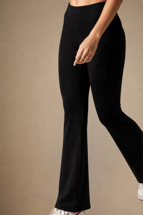 Flared Yoga Leggings (Bio-Poly Edition) (Carbon Black)