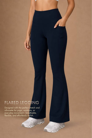 Flared Yoga Leggings (Bio-Poly Edition) (Midnight Navy)