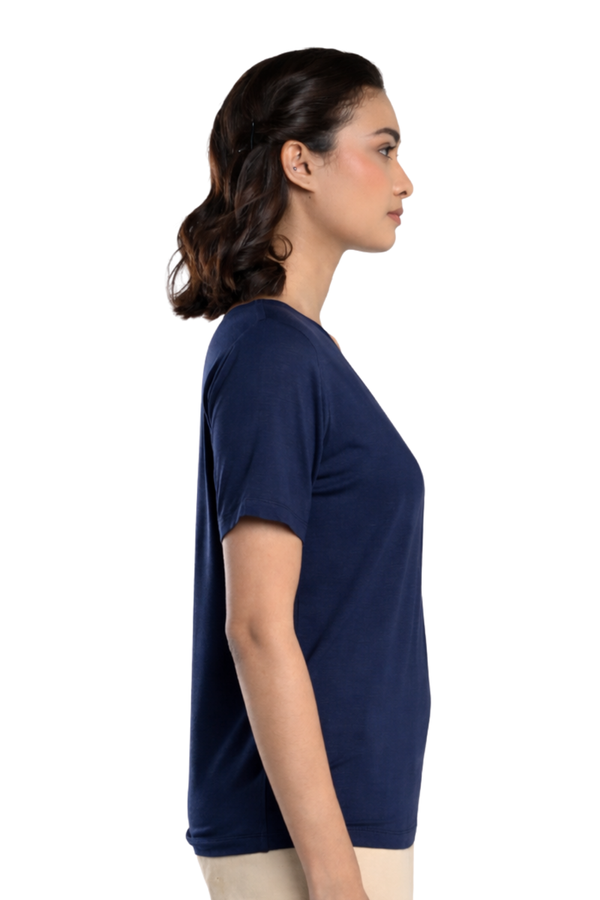 Bamboo Lounge V-Neck T-Shirt (Midnight Navy)