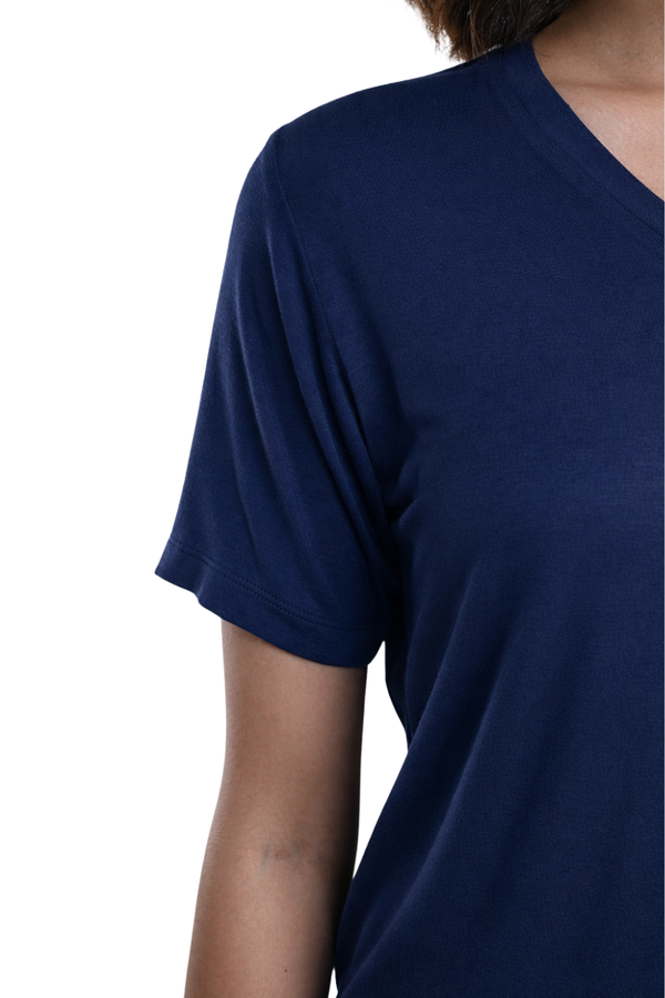 Bamboo Lounge V-Neck T-Shirt (Midnight Navy)
