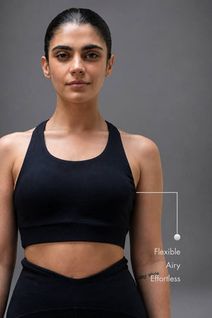Organic Cotton Full Coverage Sports Bra (Midnight Navy)
