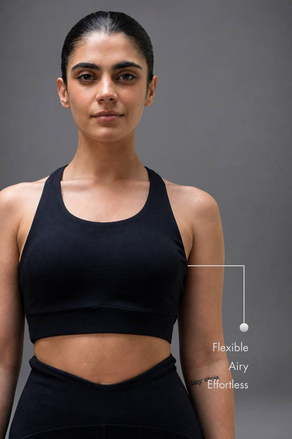 Organic Cotton Full Coverage Sports Bra (Midnight Navy)