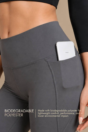 Flared Yoga Leggings (Bio-Poly Edition) (Coal Grey)