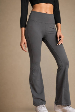 Flared Yoga Leggings (Bio-Poly Edition) (Coal Grey)