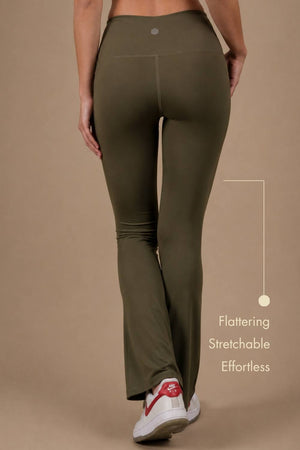 Flared Yoga Leggings (Bio-Poly Edition) (Sage Green)
