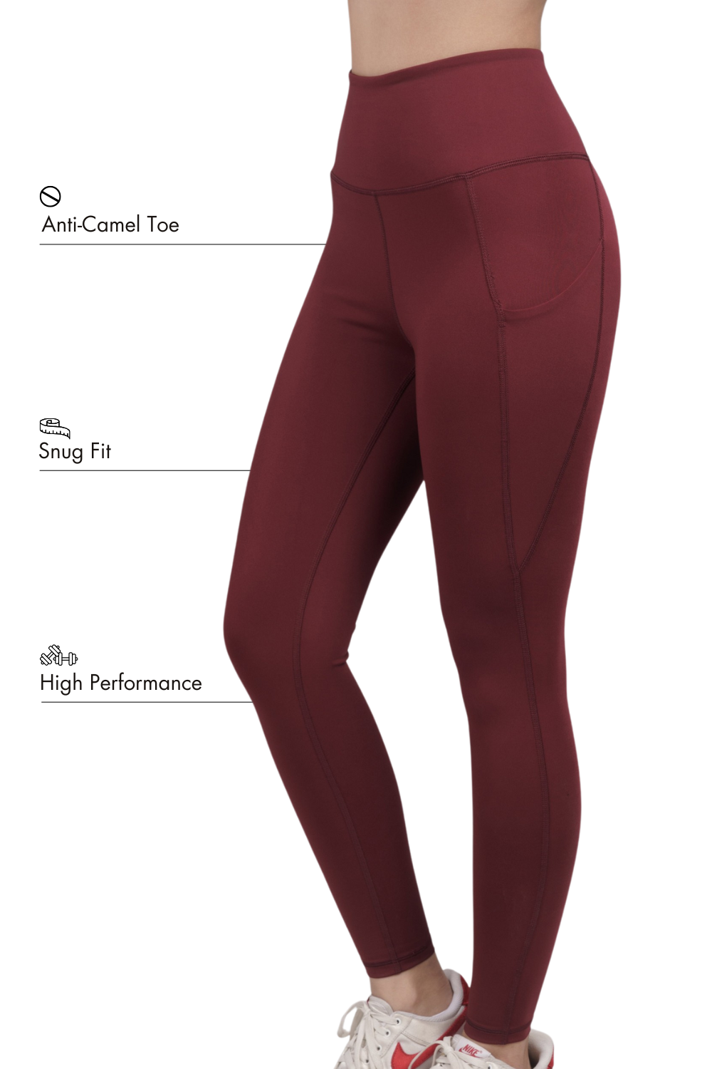Carbon Utility Legging (2 Pockets) (Sangria)