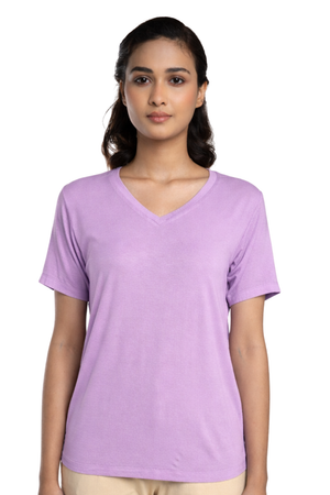 Bamboo Lounge V-Neck T-Shirt (Lavender Haze)