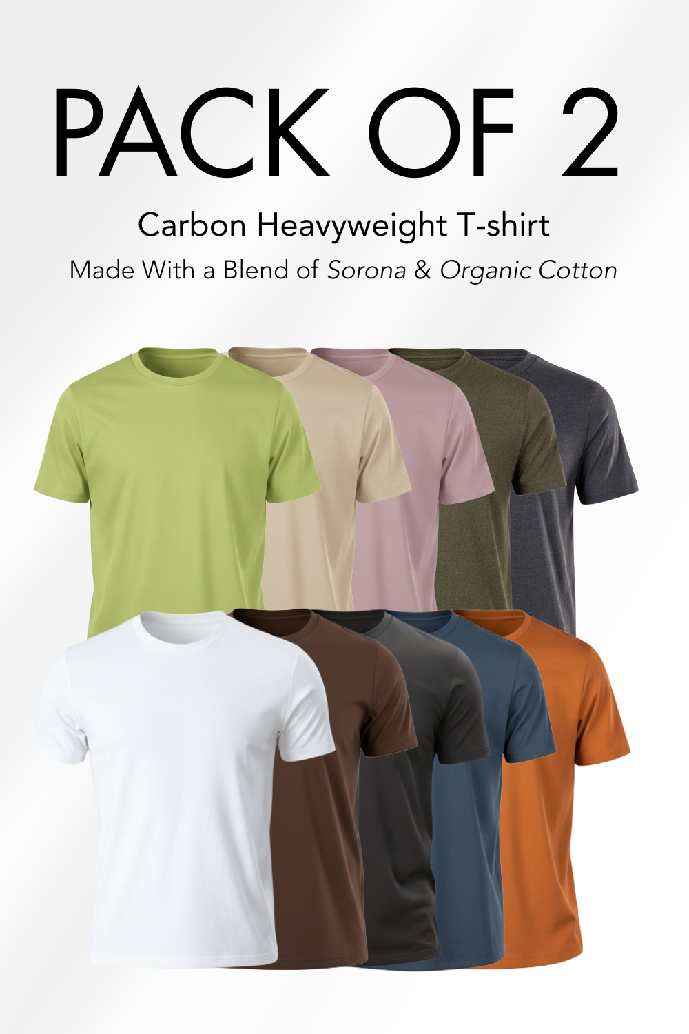 Carbon Heavyweight T-Shirt Pack of 2