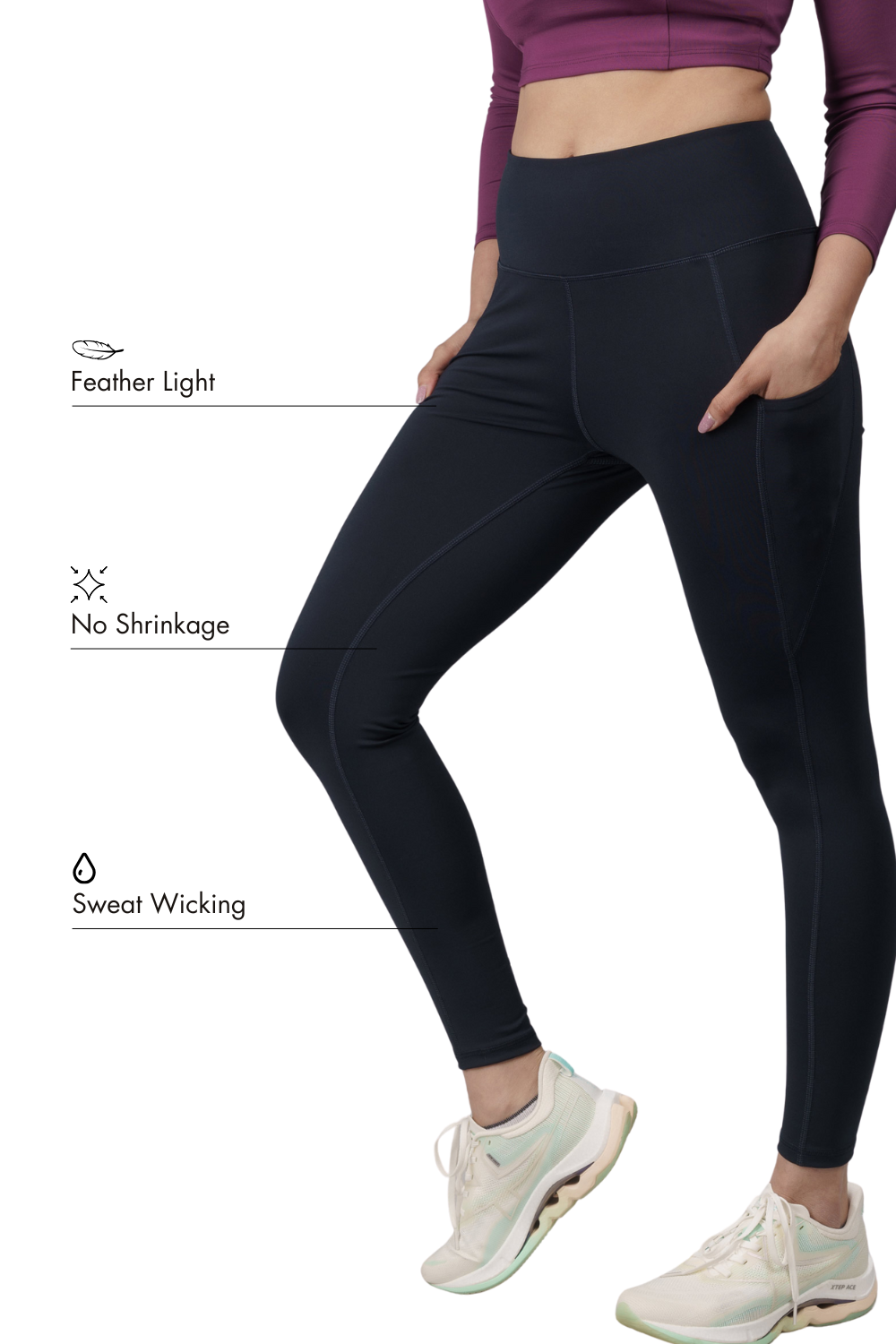 Carbon Utility Legging (2 Pockets) (Midnight Navy)