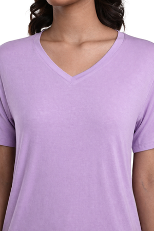 Bamboo Lounge V-Neck T-Shirt (Lavender Haze)
