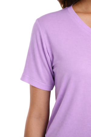 Bamboo Lounge V-Neck T-Shirt (Lavender Haze)