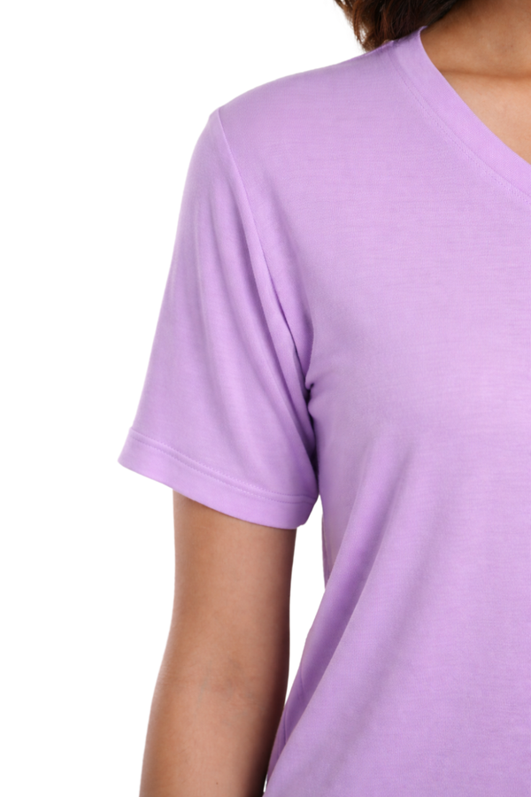 Bamboo Lounge V-Neck T-Shirt (Lavender Haze)