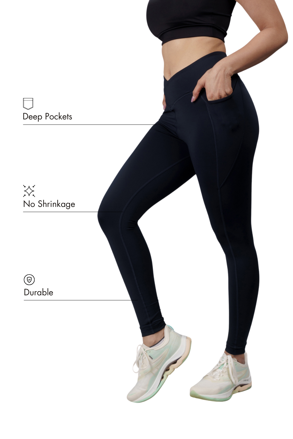 Carbon Crossband Legging (Midnight Navy)