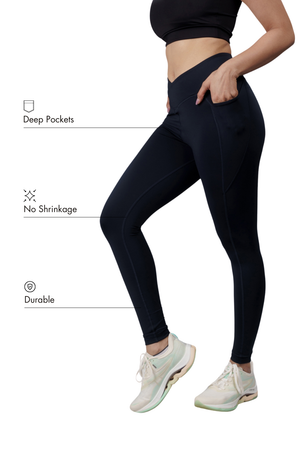 Carbon Crossband Legging (Midnight Navy)