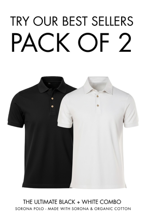 Sorona Polo Black and White Pack of 2