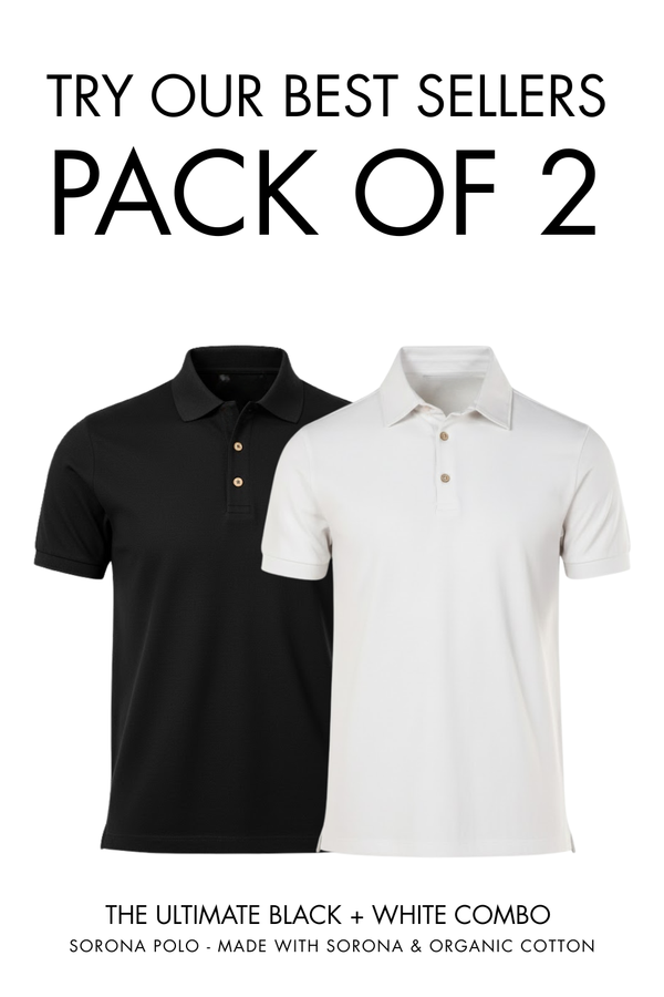 Sorona Polo Black and White Pack of 2