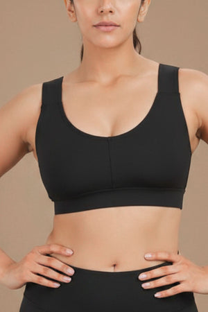 U-Neck Active Bra (Carbon Black)