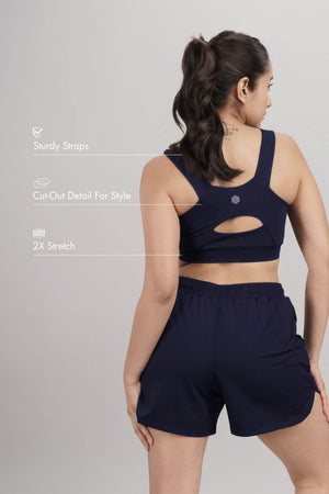 U-Neck Active Bra (Midnight Navy)