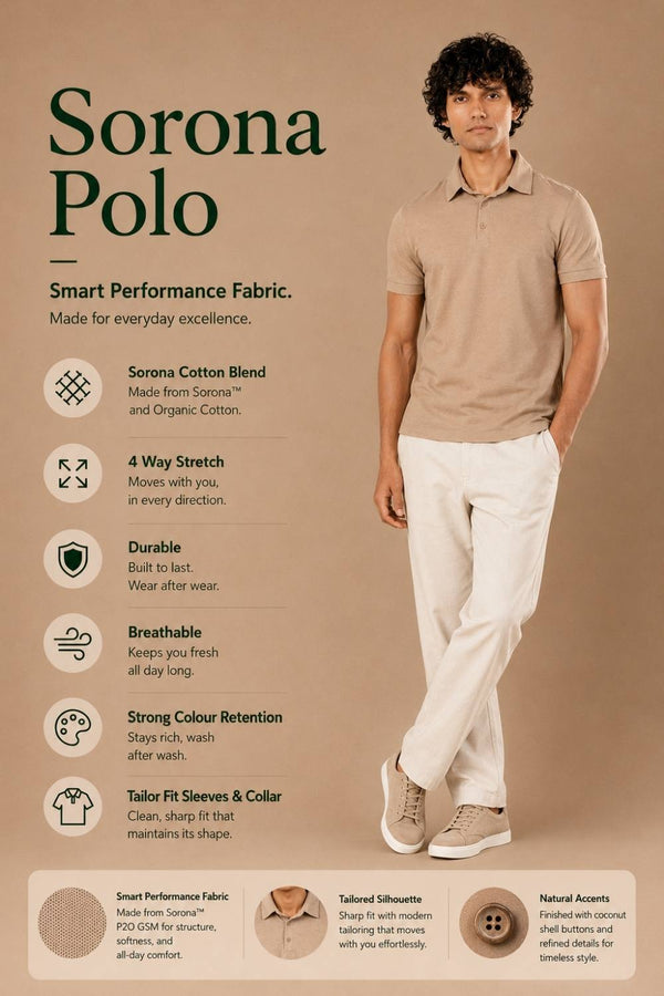 Sorona™ Polo (Light Brown Melange)