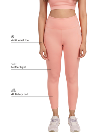 Carbon Sculpt Legging (2 Pockets) (Peach)