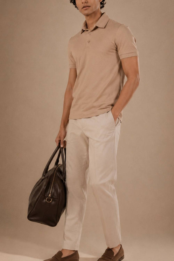 Sorona™ Polo (Light Brown Melange)