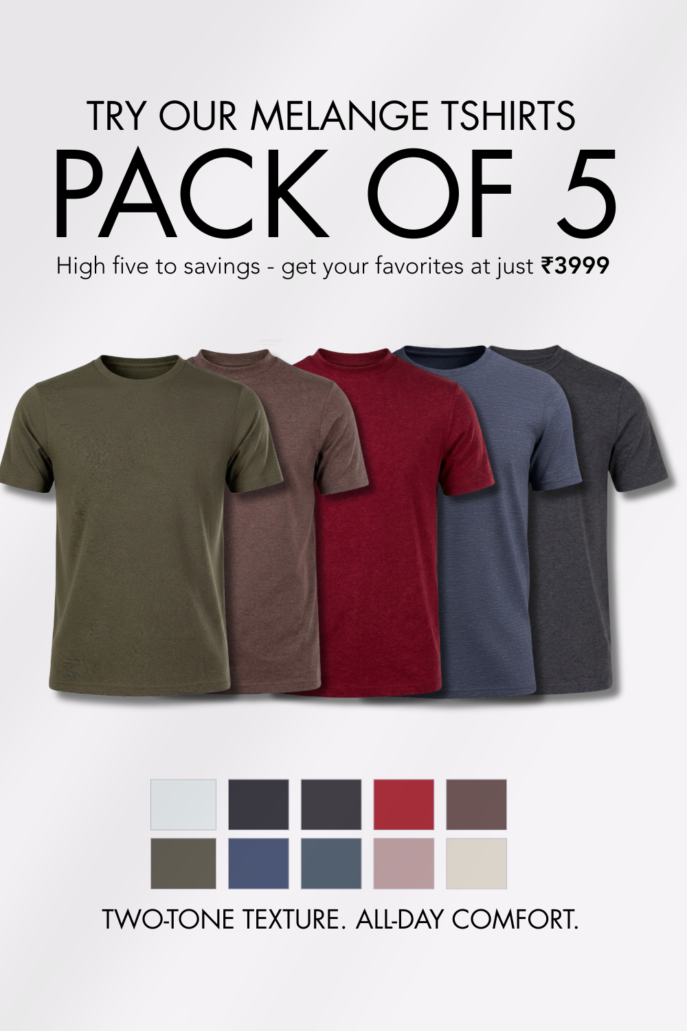 Carbon Lightweight T-Shirt - Pack of 5