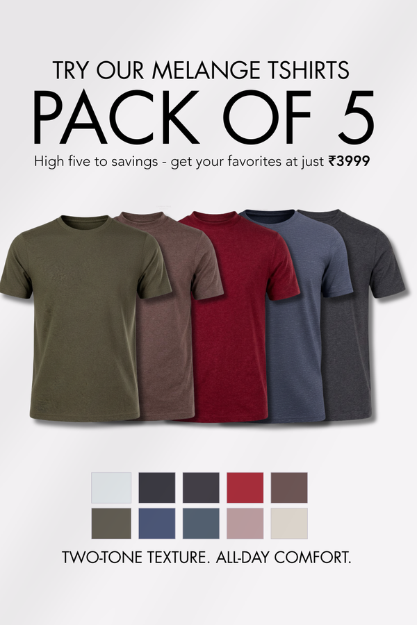 Pack of 5 Heavyweight (Melange) T-shirt at 3999