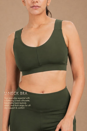 U-Neck Active Bra (Sage Green)