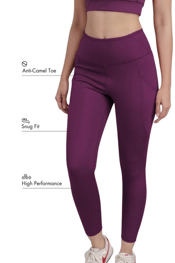 Carbon Sculpt Legging (2 Pockets) (Deep Purple)