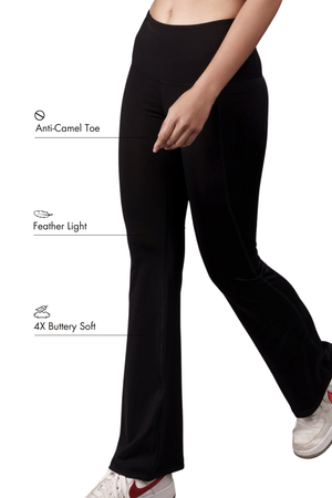Flared Yoga Leggings (Bio-Poly Edition) (Carbon Black)