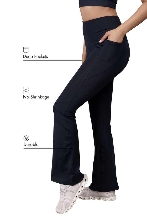 Flared Yoga Leggings (Bio-Poly Edition) (Midnight Navy)