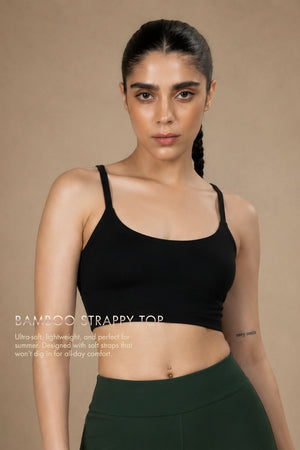 Bamboo Strappy Top (Carbon Black)