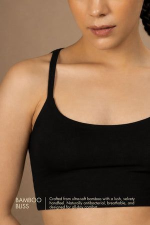 Bamboo Strappy Top (Carbon Black)