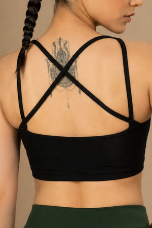 Bamboo Strappy Top (Carbon Black)