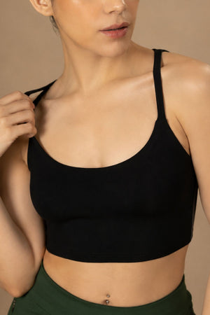 Bamboo Strappy Top (Carbon Black)