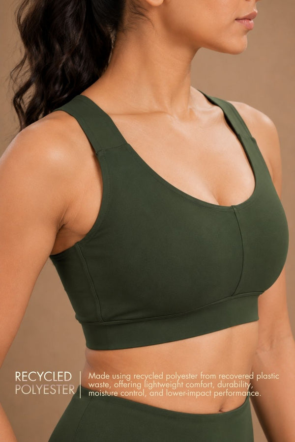 U-Neck Active Bra (Sage Green)