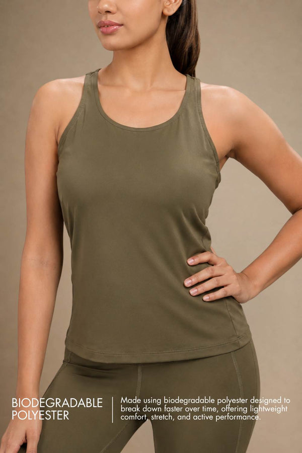 Bio Active Tank – EcoCiclo™ Biodegradable Polyester (Sage Green)