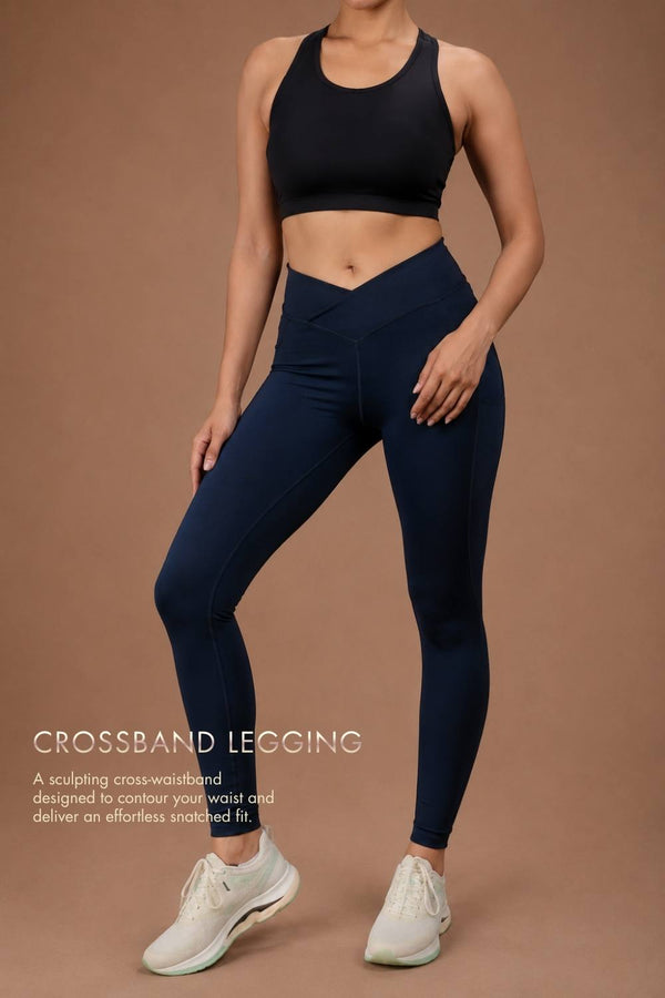 Carbon Crossband Legging (Midnight Navy)
