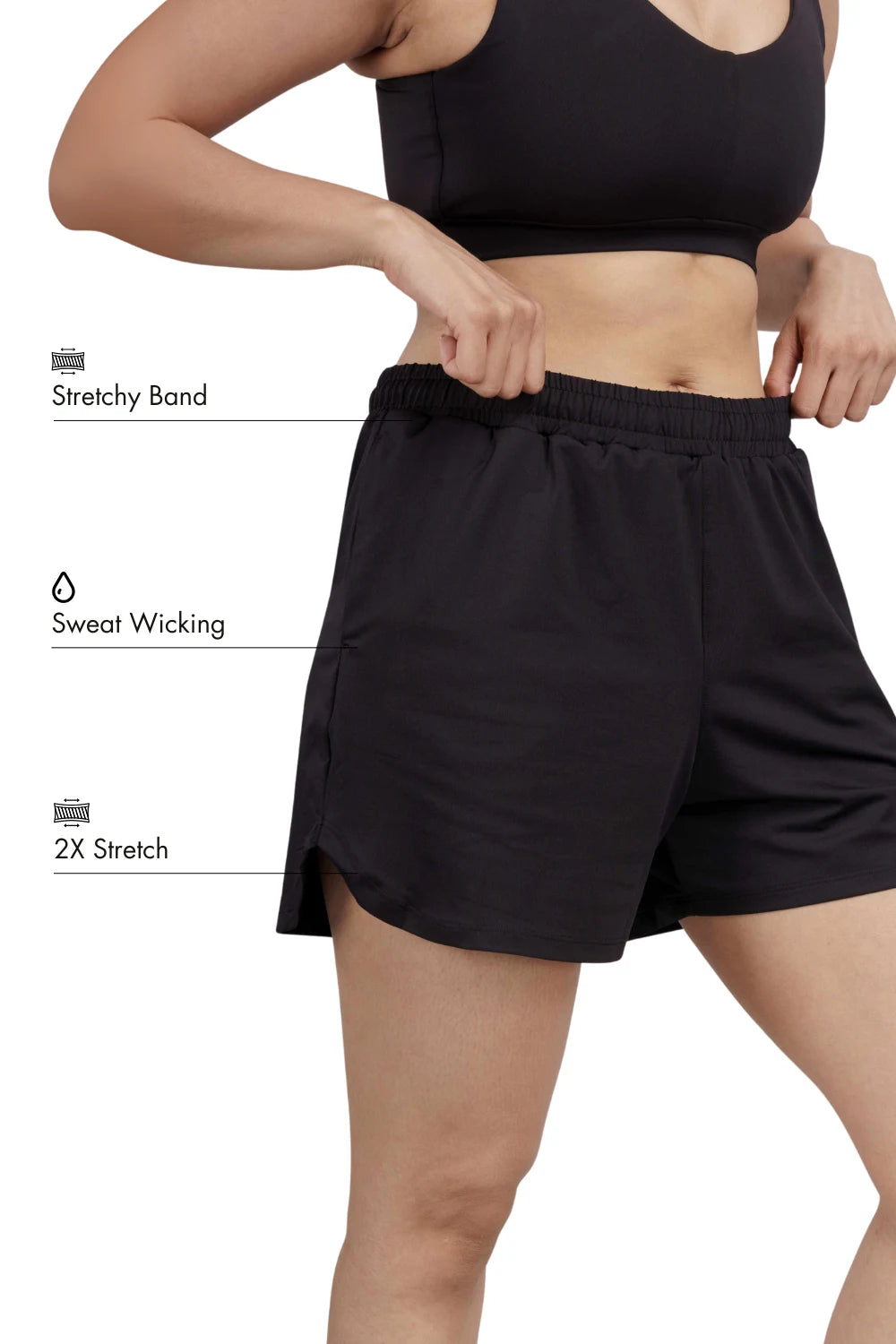 Bio Active Shorts – EcoCiclo™ Biodegradable Polyester (Carbon Black)