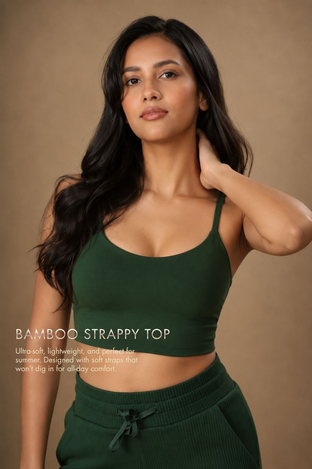 Bamboo Strappy Top (Pine Green)