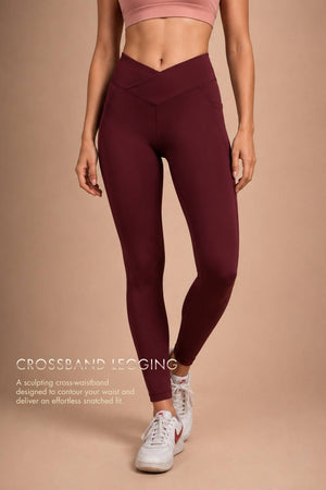 Carbon Crossband Legging (Sangria)